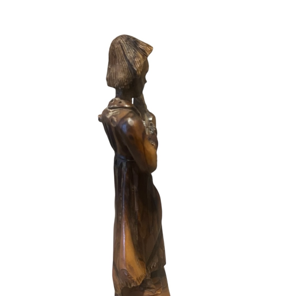 Vintage Hand Carved Wooden Musician Figurine Folk Art Sculpture 9.5" Tall - Picture 2 of 9